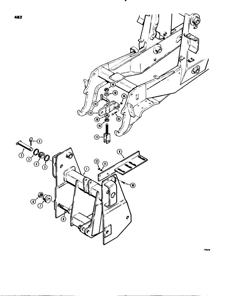 Схема запчастей Case 580C - (482) - 3-POINT HITCH FRAME AND ATTACHING PARTS (09) - CHASSIS/ATTACHMENTS