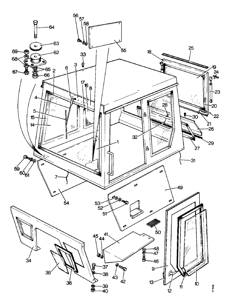 Схема запчастей Case 850 - (G10-1) - DOZER CAB - TYPE 461 (05) - UPPERSTRUCTURE CHASSIS