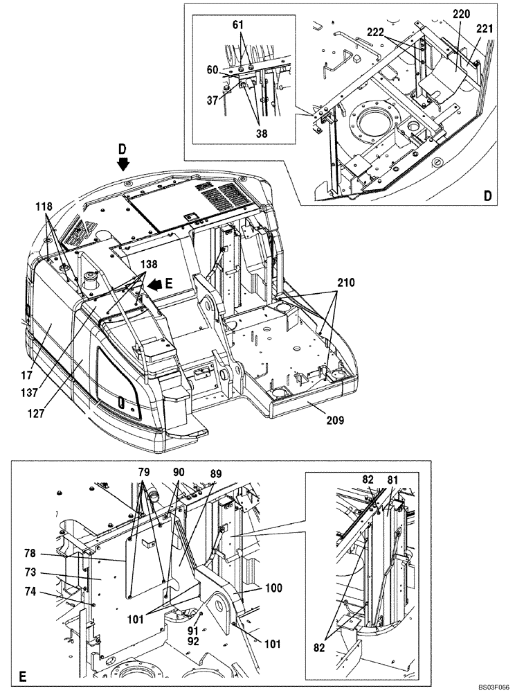 Схема запчастей Case CX135SR - (09-09) - ACCESS DOOR (09) - CHASSIS/ATTACHMENTS