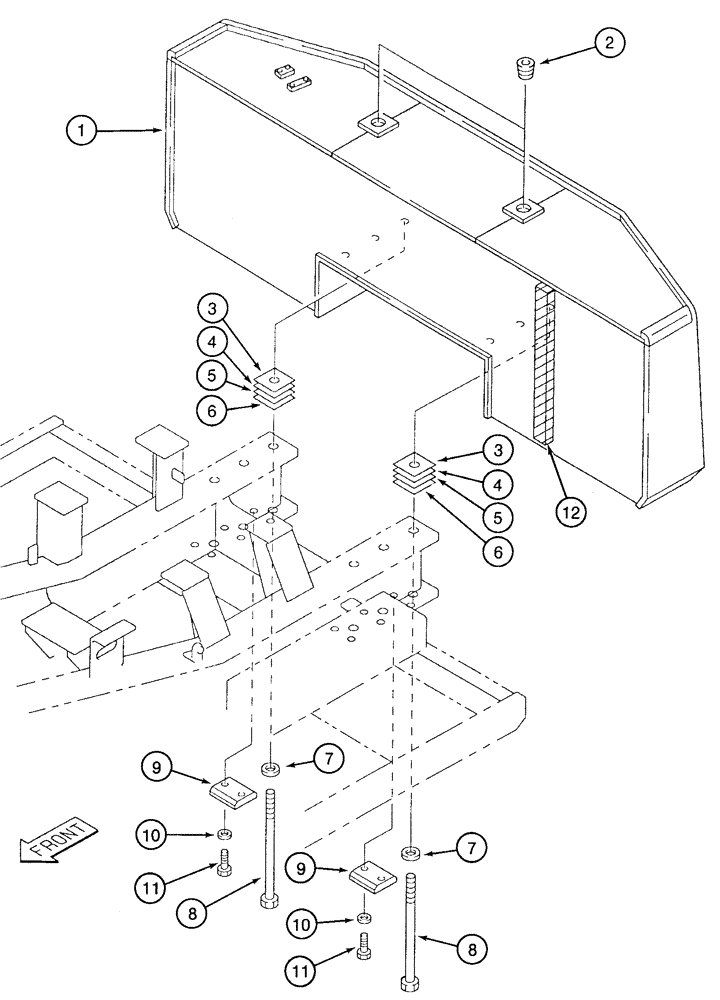 Схема запчастей Case 9050 - (9-10) - COUNTERWEIGHT (09) - CHASSIS