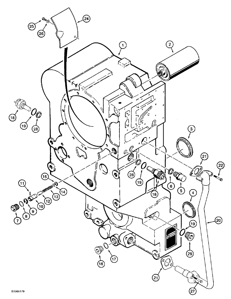 Схема запчастей Case 621B - (6-09) - TRANSMISSION ASSEMBLY, HOUSING, P.I.N. JEE0052701 AND AFTER (06) - POWER TRAIN