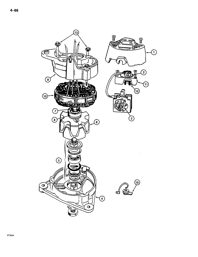Схема запчастей Case CASE - (4-66) - ALTERNATOR ASSEMBLY (04) - ELECTRICAL SYSTEMS