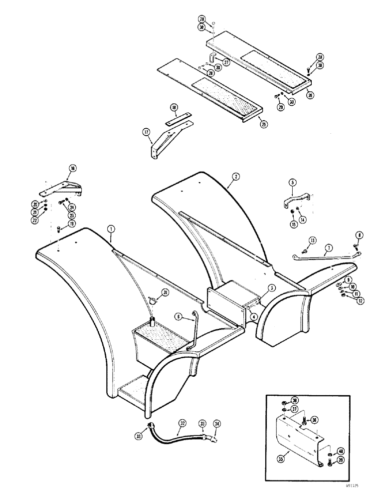 Схема запчастей Case W8C - (140) - FENDERS (09) - CHASSIS