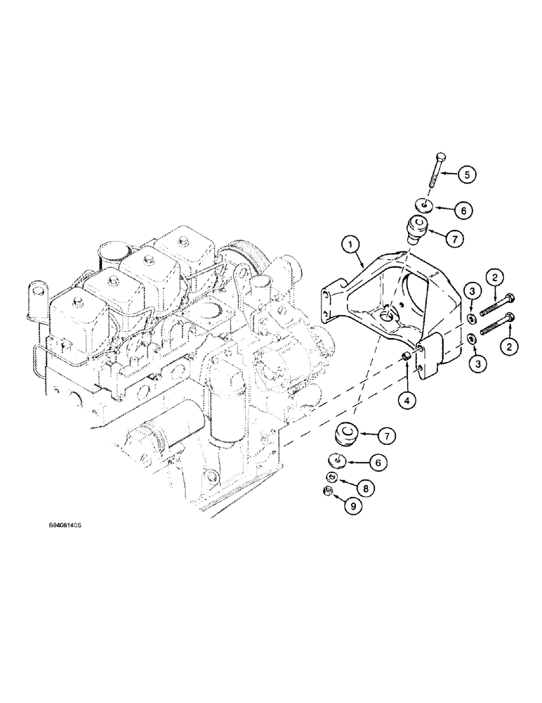 Схема запчастей Case 580L - (2-016) - ENGINE MOUNTING (02) - ENGINE