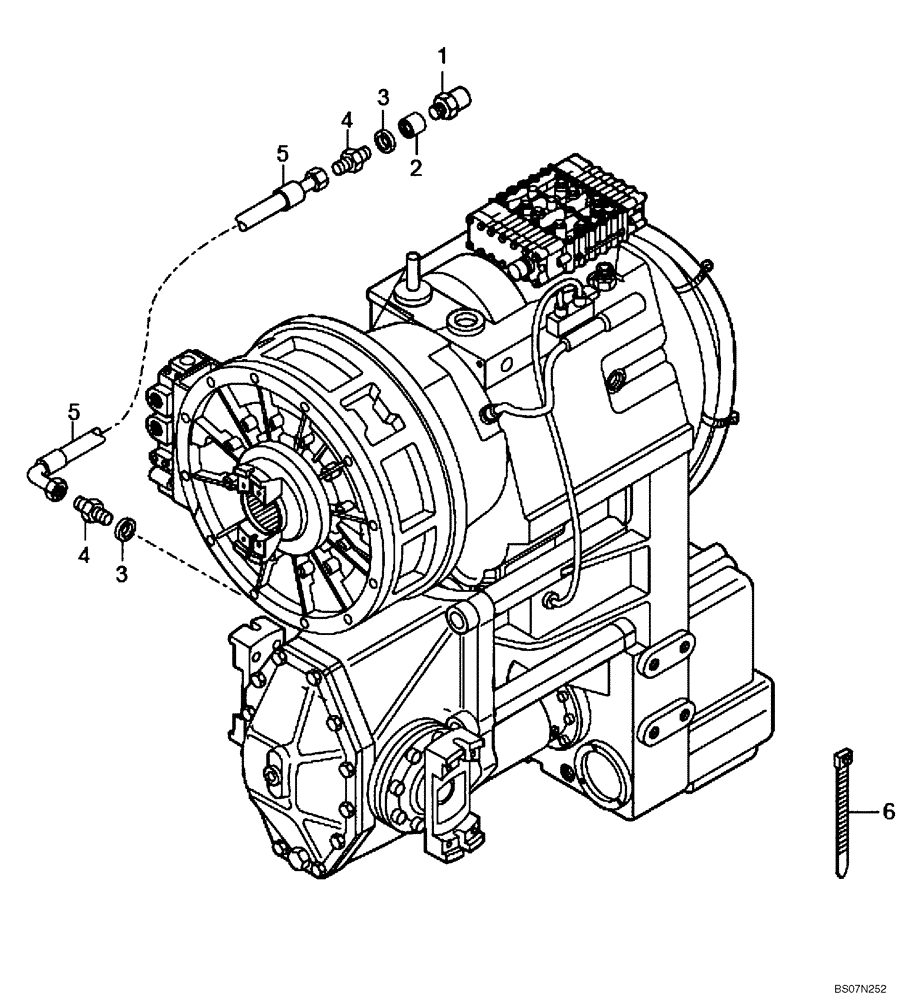 Схема запчастей Case 340B - (18A00000996[001]) - BREATHER, GEARBOX (87707643) (03) - Converter / Transmission