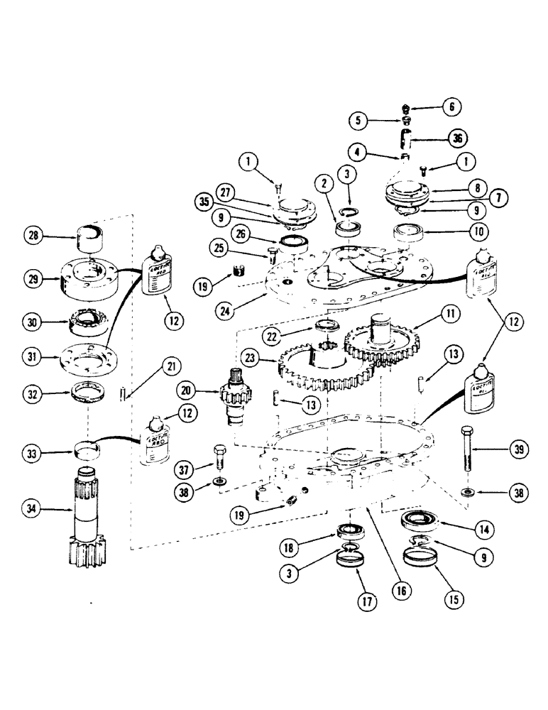 Схема запчастей Case 40BLC - (110) - SWING REDUCER, (USED ON UNITS WITH SERIAL NUMBER 6275249 AND AFTER) (04) - UNDERCARRIAGE