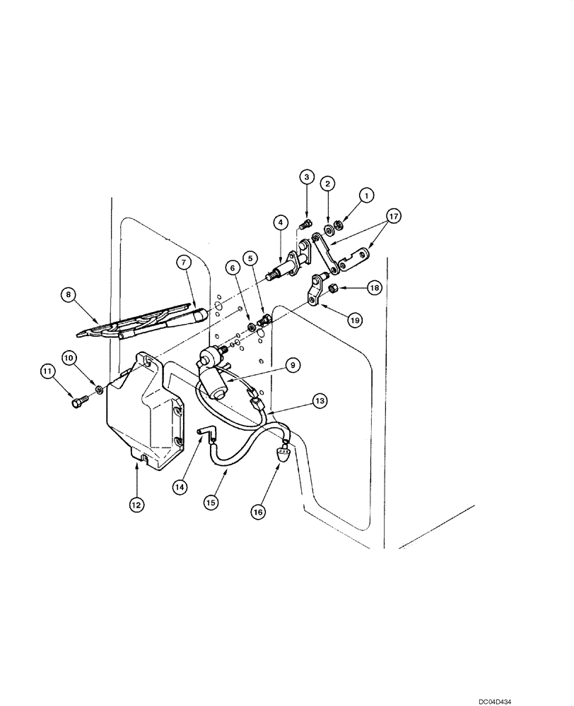 Схема запчастей Case 865 - (09.51[00]) - FRONT LOWER WINDSHIELD WIPER (09) - CHASSIS