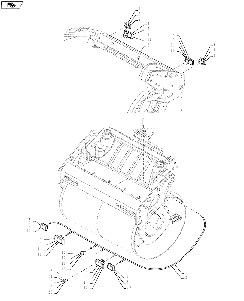 Схема запчастей Case DV207 - (55.404.02) - HEADLIGHTS AND TAIL LIGHTS - BSN NFNTH2117 (55) - ELECTRICAL SYSTEMS