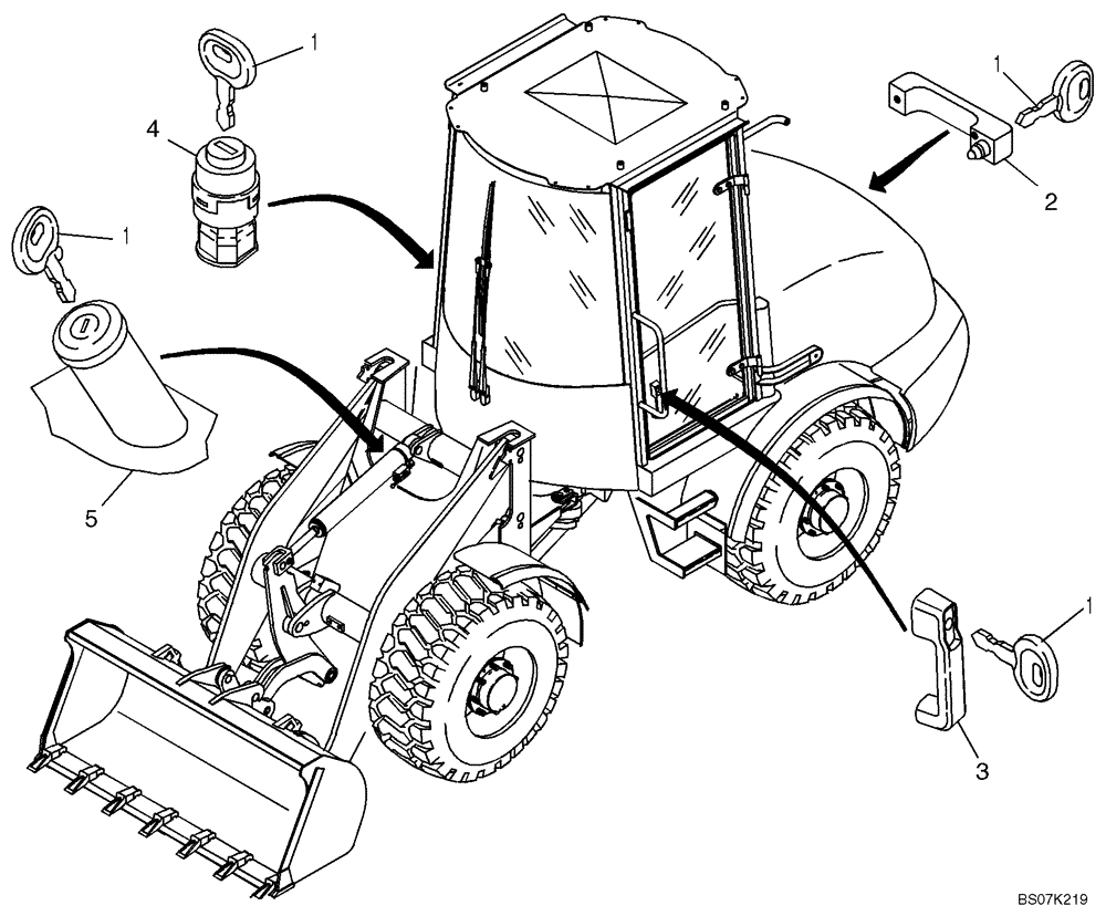 Схема запчастей Case 321D - (35.040[2990466000]) - LOCK SET (90) - PLATFORM, CAB, BODYWORK AND DECALS