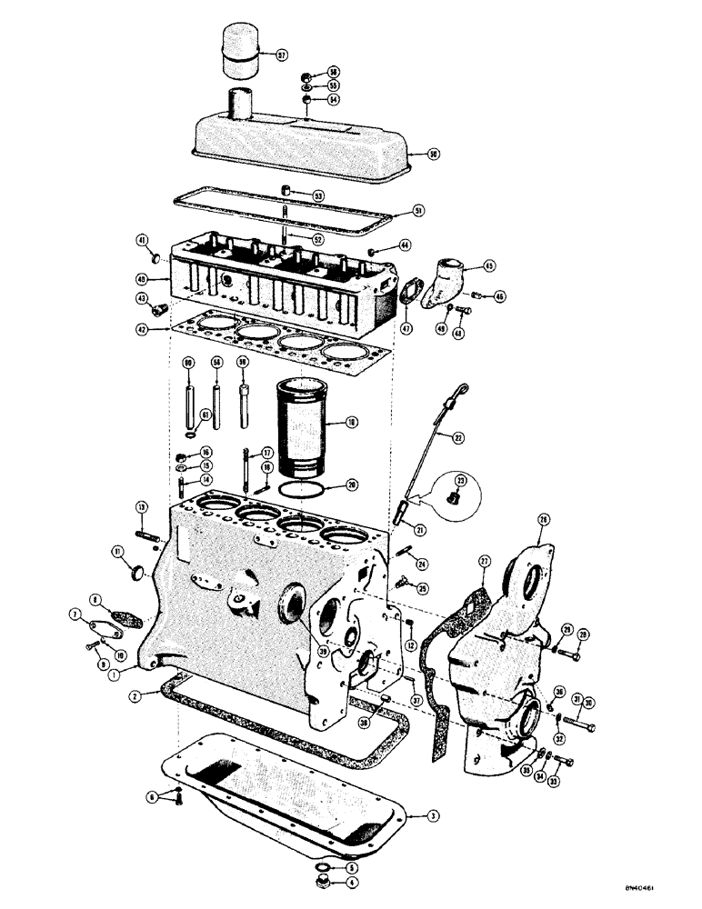 Схема запчастей Case 420 - (008) - ENGINE BLOCK AND RELATED PARTS (01) - ENGINE