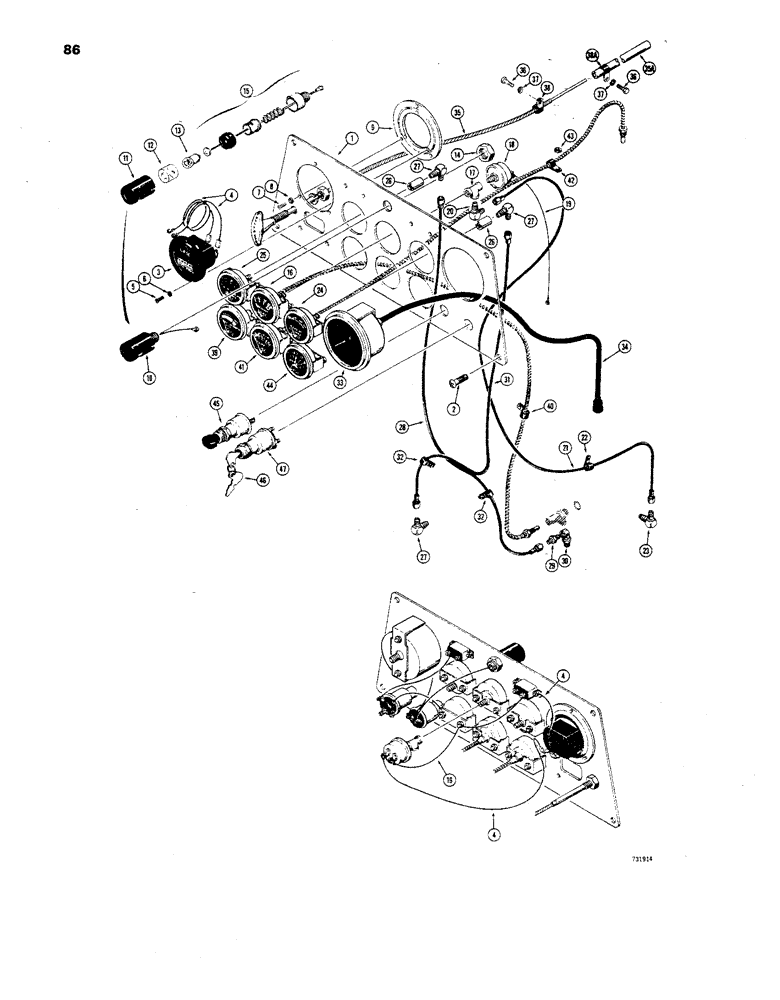 Схема запчастей Case 850 - (086) - INSTRUMENT PANEL (06) - ELECTRICAL SYSTEMS