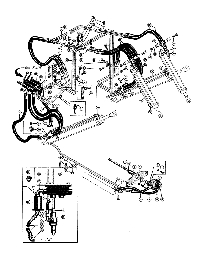 Схема запчастей Case 420B - (10) - TERRALOADR PUMP, VALVE, HOSES, TUBES, AND MOUNTING PARTS 