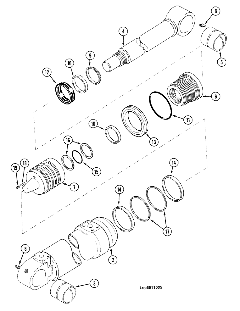Схема запчастей Case 688C - (8G-084) - ARM CYLINDER, IDENTIFICATION LETTER : -I (07) - HYDRAULIC SYSTEM