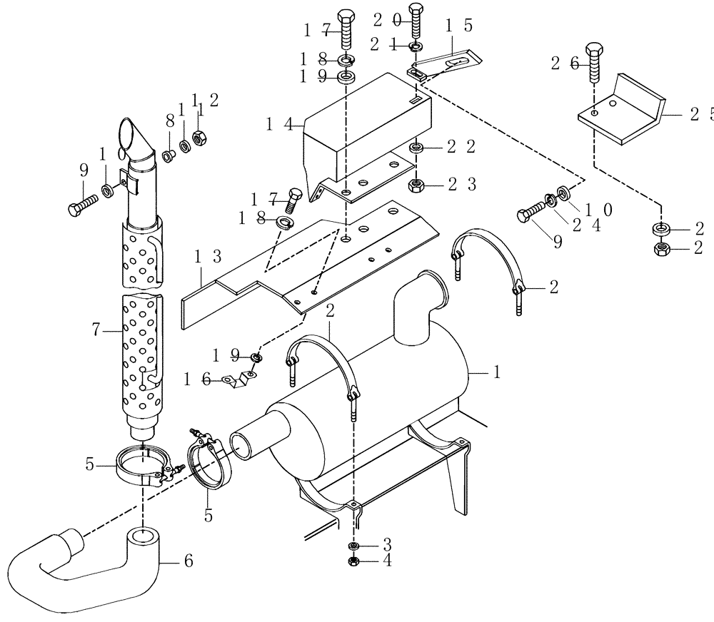 Схема запчастей Case 325 - (0.077/1[01A]) - EXHAUST MANIFOLD (87453166) (01) - ENGINE