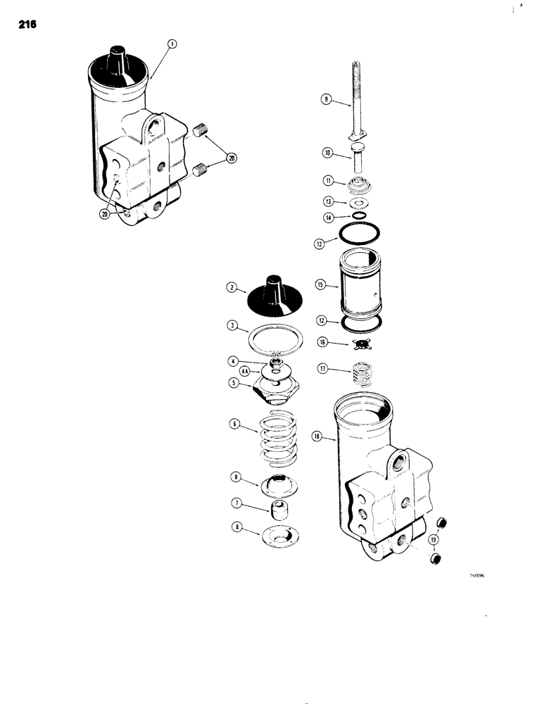 Схема запчастей Case 680G - (216) - BRAKE SYSTEM, AIR COMPRESSOR GOVERNOR (07) - BRAKES