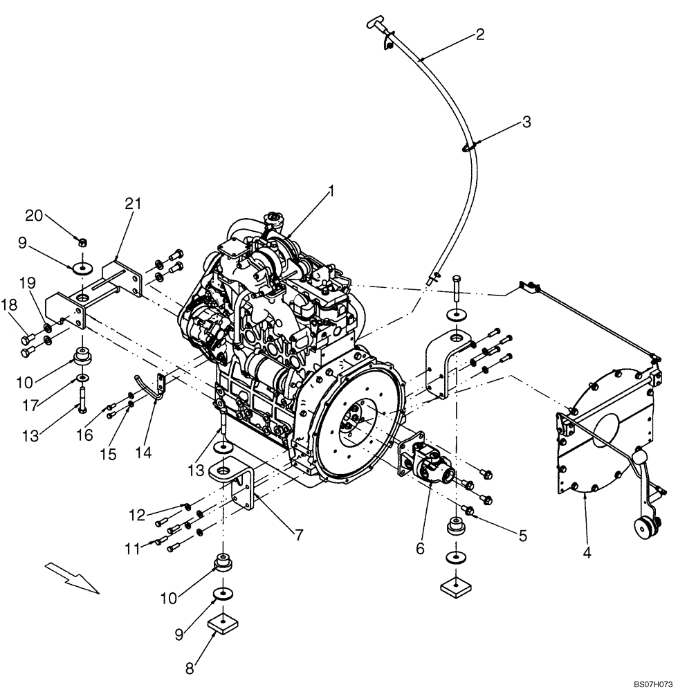 Схема запчастей Case 410 - (02-06) - ENGINE - MOUNTING (02) - ENGINE