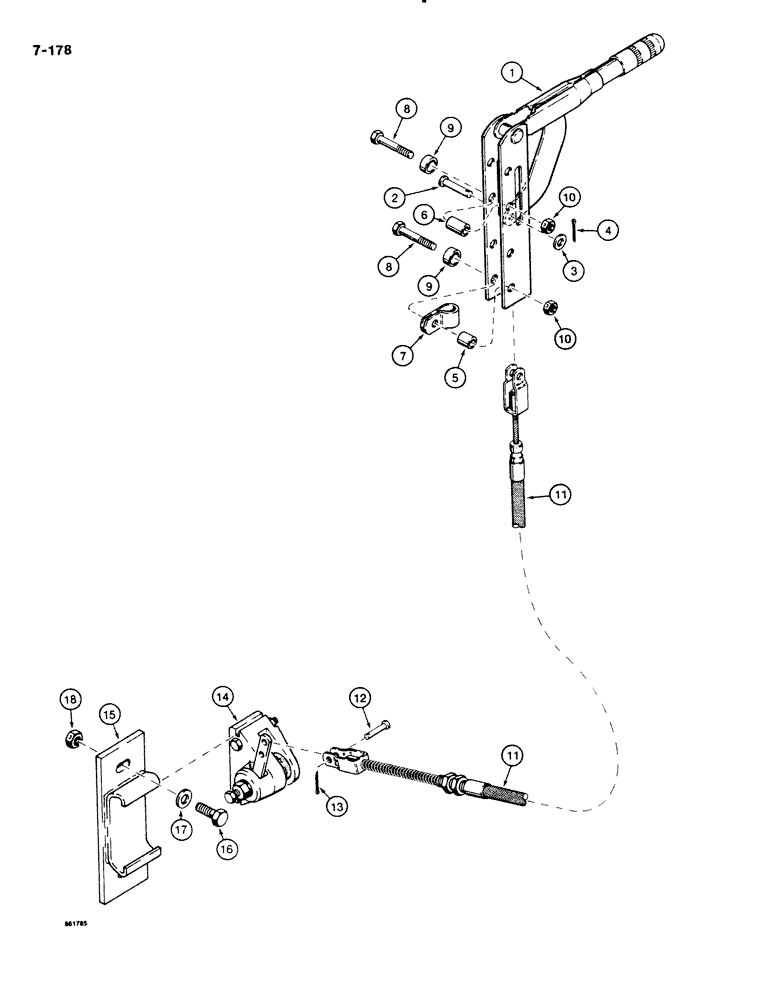 Схема запчастей Case DH4B - (7-178) - PARKING BRAKE, HAND BRAKE (07) - BRAKES