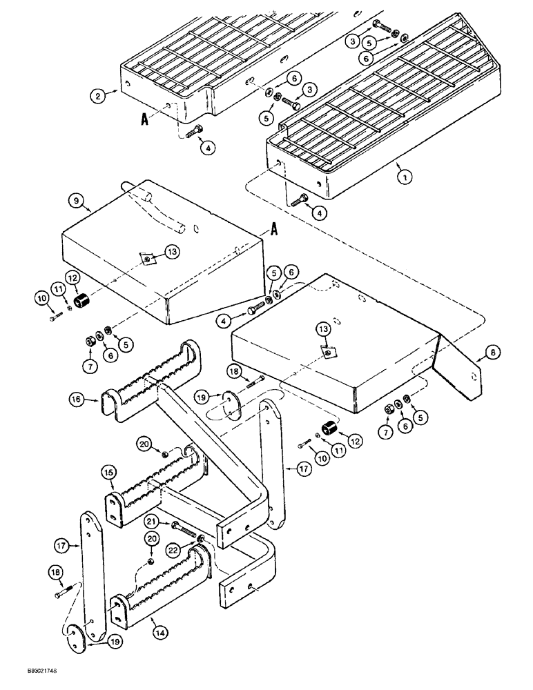Схема запчастей Case 621B - (9-034) - REAR FENDERS AND STEPS (09) - CHASSIS/ATTACHMENTS