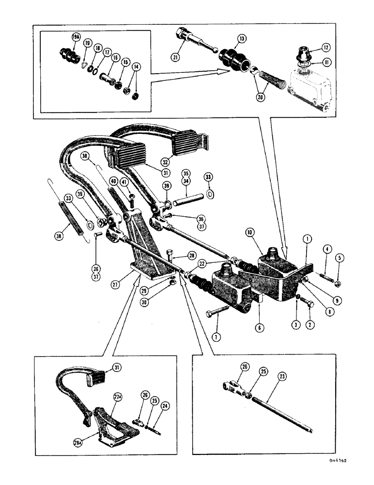 Схема запчастей Case 1000 - (124) - BRAKE PEDALS (05) - UPPERSTRUCTURE CHASSIS