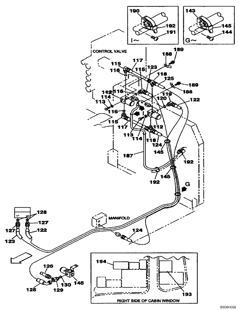 Схема запчастей Case CX240 - (08-61E) - HYDRAULICS, AUXILIARY - DOUBLE ACTING CIRCUIT, HAND OPERATED (08) - HYDRAULICS
