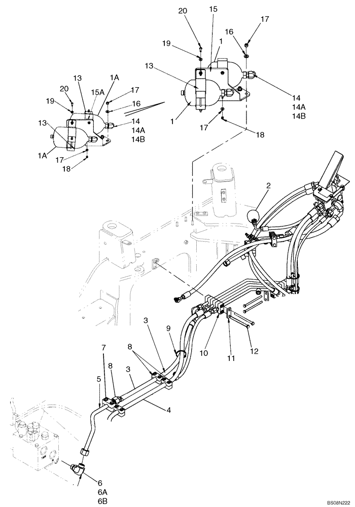 Схема запчастей Case 621E - (07-03B) - HYDRAULICS - BRAKE, MAIN - ACCUMULATOR (07) - BRAKES