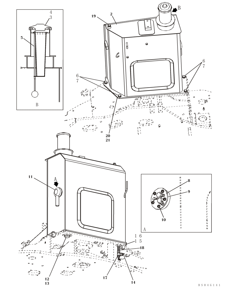 Схема запчастей Case CX80 - (03-01) - FUEL TANK (03) - FUEL SYSTEM