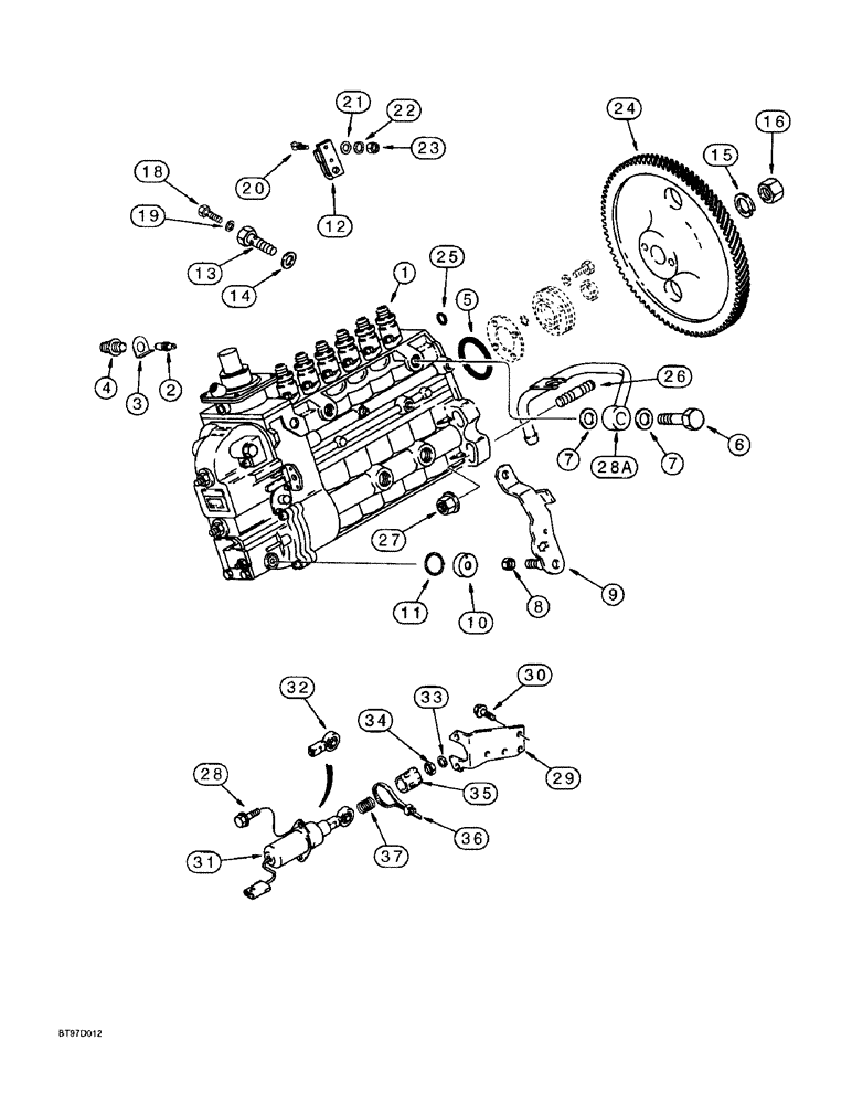 Схема запчастей Case 9045B - (3-14) - FUEL INJECTION PUMP AND DRIVE, 6T-830 EMISSIONS CERTIFIED ENGINE (03) - FUEL SYSTEM