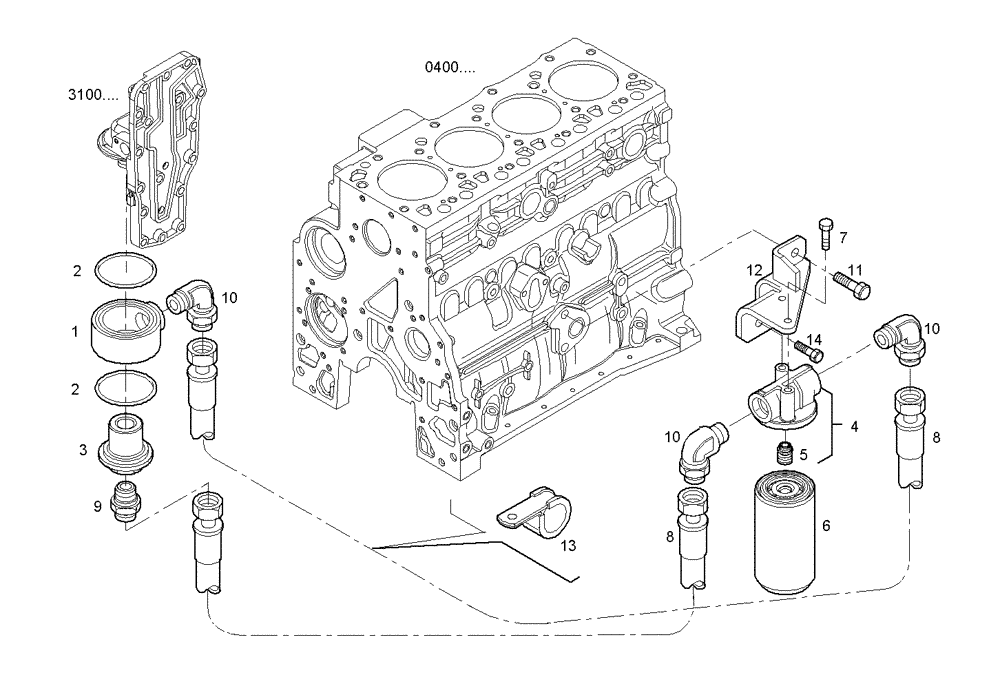 Схема запчастей Case F4GE9454K J604 - (3020.102) - OIL FILTERS 