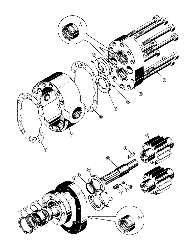 Схема запчастей Case 520 - (108) - 74838 HYDRAULIC PUMP, 30 G.P.M. (07) - HYDRAULIC SYSTEM