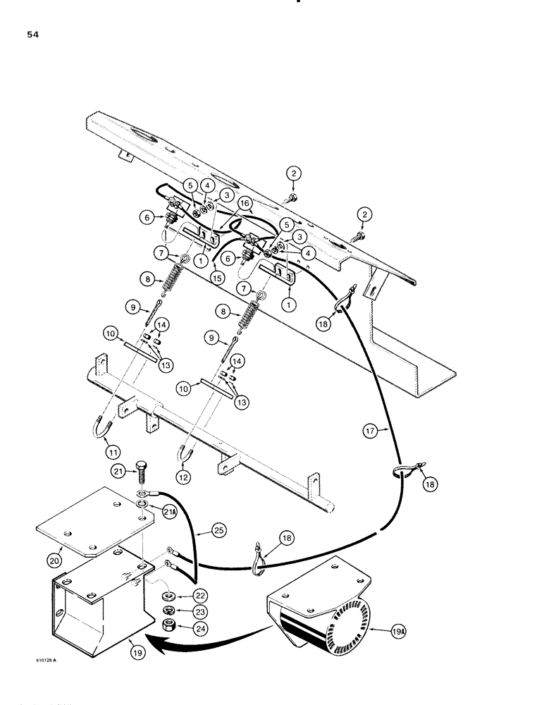 Схема запчастей Case 1816C - (054) - BACKUP ALARM (04) - ELECTRICAL SYSTEMS