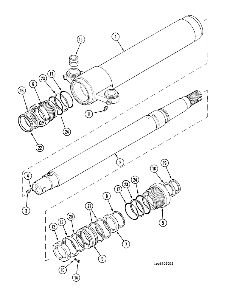 Схема запчастей Case 688C - (8G-110) - EARTHMOUING, HANDLING, TRENCHING, BORING, BEET GRAB CYLINDER IDENTIFICATION LETTER : M- (07) - HYDRAULIC SYSTEM