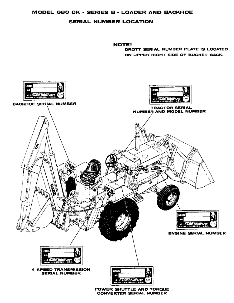 Схема запчастей Case 680CK - (002) - SERIAL NUMBER LOCATION (05) - SERVICE & MAINTENANCE