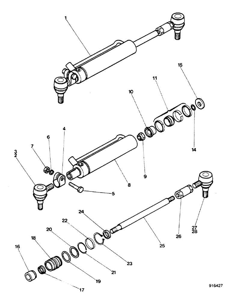 Схема запчастей Case 580G - (123A) - STEERING CYLINDER - 2 WHEEL DRIVE (05) - STEERING