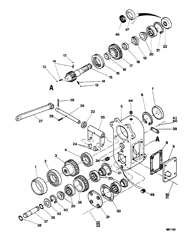 Схема запчастей Case 580G - (178) - FRONT DRIVE AXLE - TRANSFER CASE (06) - POWER TRAIN