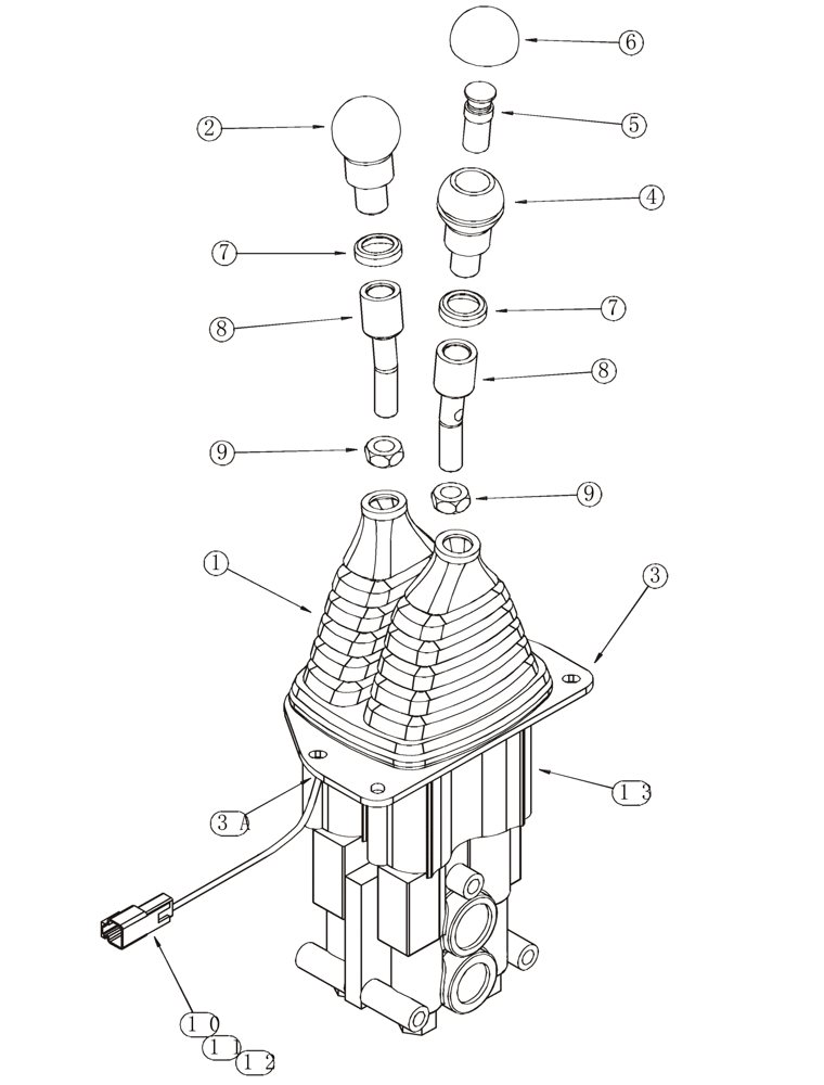 Схема запчастей Case 821C - (08-52) - VALVE ASSY REMOTE CONTROL, DUAL LEVER (08) - HYDRAULICS