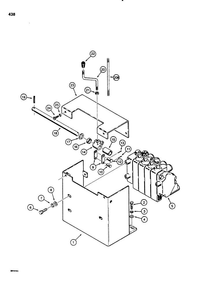 Схема запчастей Case P60 - (438) - H588566 BACKHOE VALVE MOUNTING AND CONTROLS (35) - HYDRAULIC SYSTEMS