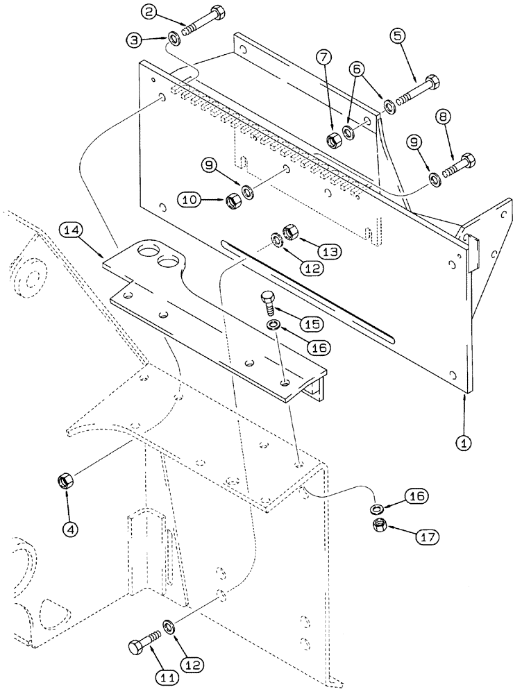 Схема запчастей Case 460 - (9-42) - OFFSET TRENCHER FRAME AND MOUNTING (09) - CHASSIS/ATTACHMENTS