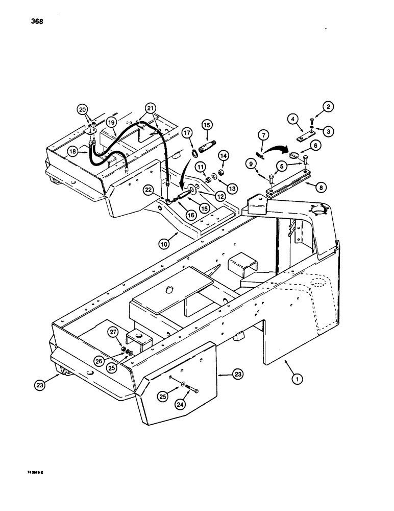 Схема запчастей Case W20B - (368) - REAR FRAME AND TRUNNION (09) - CHASSIS/ATTACHMENTS