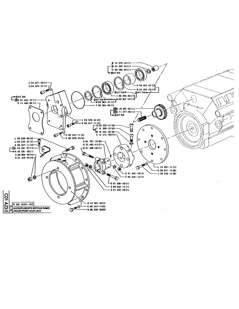 Схема запчастей Case 160CKS - (080) - ENGINE/PUMP COUPLINGS (01) - ENGINE