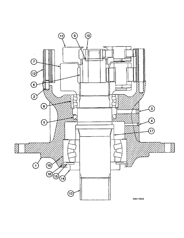Схема запчастей Case 9040B - (8-188) - SWING REDUCTION GEAR ASSEMBLY (08) - HYDRAULICS