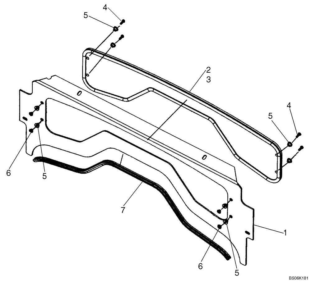 Схема запчастей Case 410 - (09-25F) - CAB DOOR 87557060 - UPPER PANEL (09) - CHASSIS