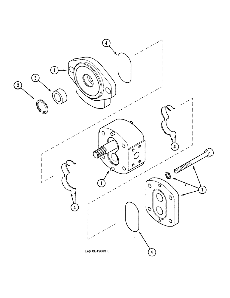 Схема запчастей Case 688C - (8B-30) - LOW PRESSURE HYDRAULIC PUMP (07) - HYDRAULIC SYSTEM
