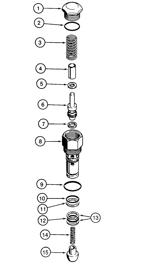 Схема запчастей Case 855E - (8-114) - CIRCUIT RELIEF VALVE (08) - HYDRAULICS
