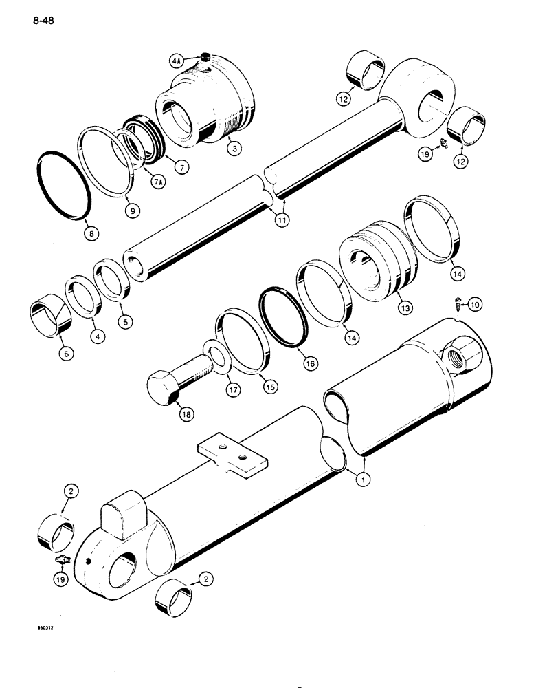 Схема запчастей Case 855D - (8-048) - G101212 AND G101213 LOADER LIFT CYLINDERS (08) - HYDRAULICS