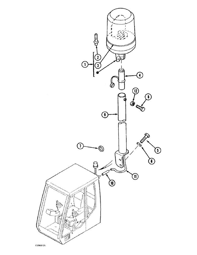 Схема запчастей Case 688BCK - (4-40) - ROTARING BEACON - ITALY, 688B CK (120301-) (06) - ELECTRICAL SYSTEMS