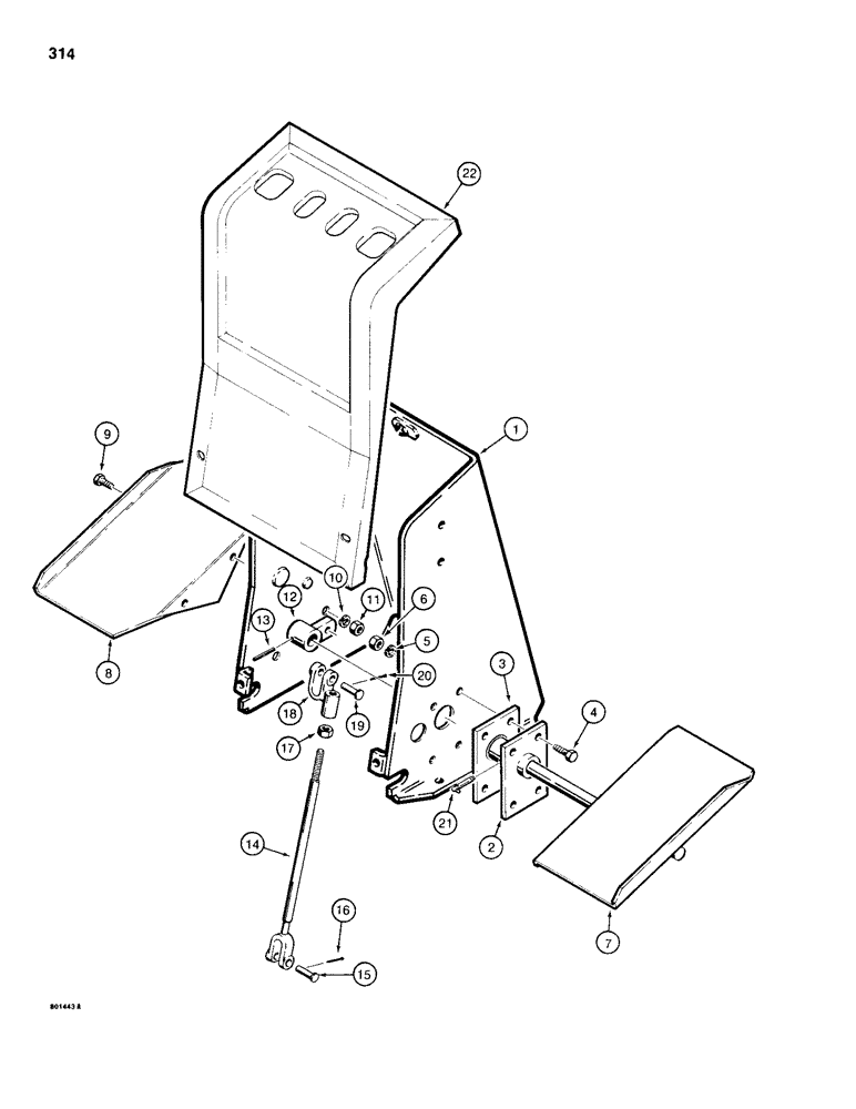 Схема запчастей Case 680H - (314) - EXTENDABLE DIPPER CONTROL WITH HAND SWING MODELS (09) - CHASSIS/ATTACHMENTS