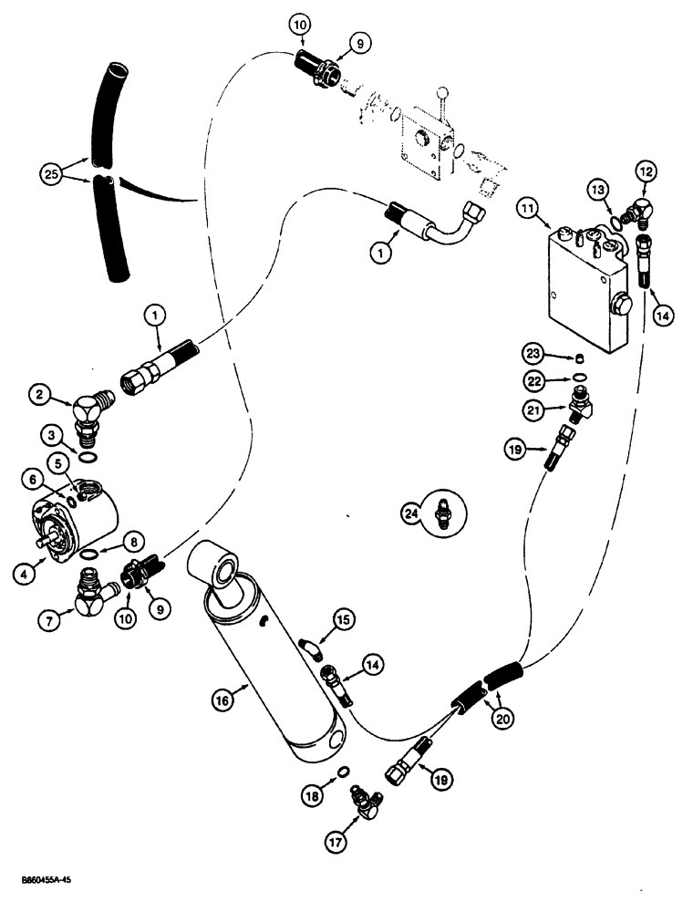Схема запчастей Case CASE - (8-28) - PLOW HYDRAULIC CIRCUIT (08) - HYDRAULICS