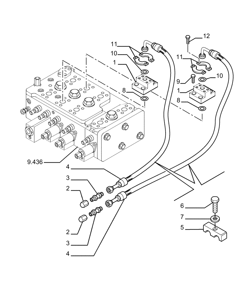 Схема запчастей Case 1850K LT - (3.471[01]) - PIPING - HYDRAULIC TILT (07) - HYDRAULIC SYSTEM/FRAME