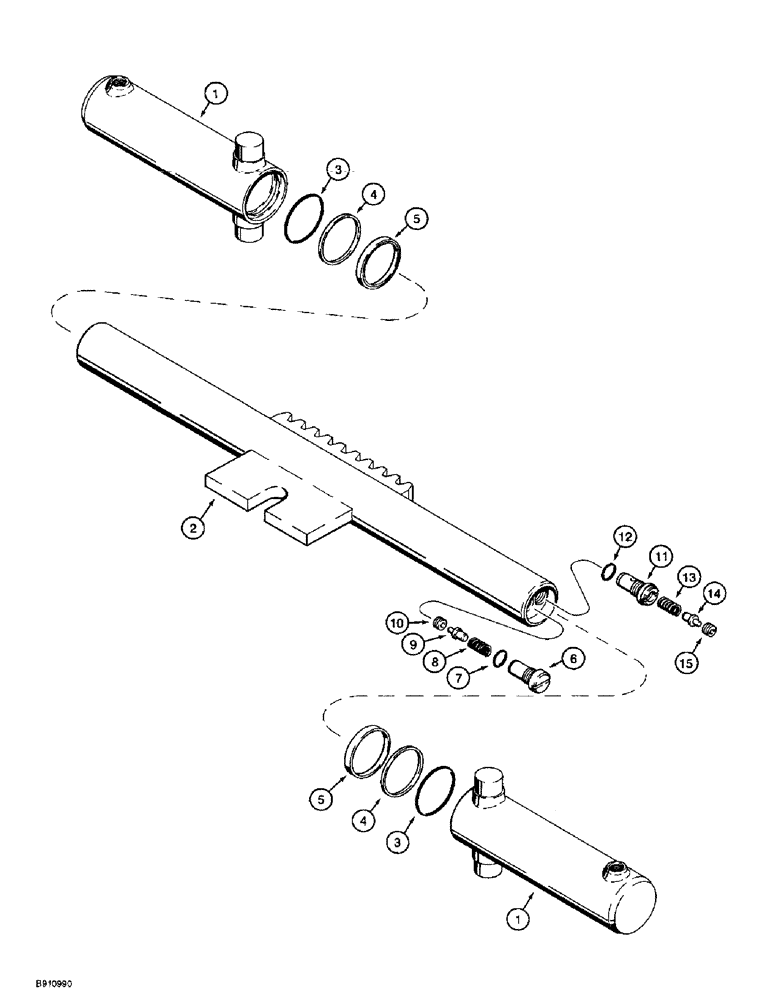 Схема запчастей Case 560 - (8-092) - BACKHOE SWING CYLINDER ASSEMBLY - H673149, D125 BACKHOE (08) - HYDRAULICS
