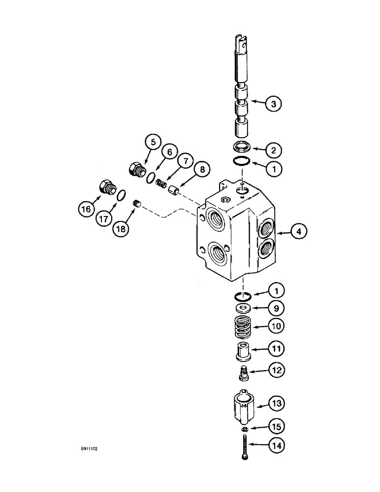 Схема запчастей Case 860 - (8-026) - ATTACHMENT CONTROL VALVE ASSEMBLY - H674793 - OUTLET AND BLADE ANGLE SECTION (08) - HYDRAULICS